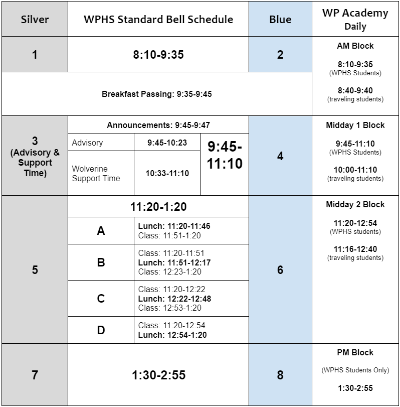WP Bell Schedule